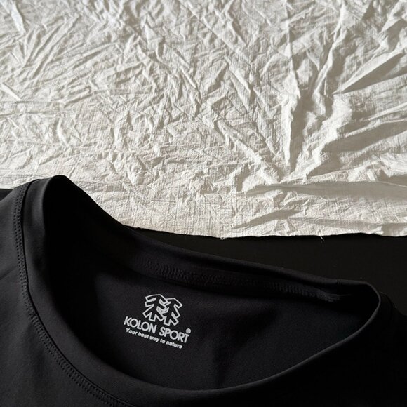 Black Round Neck Quick-Drying Short-Sleeved T-Shirt Kolon Sport - Picture 4 of 6